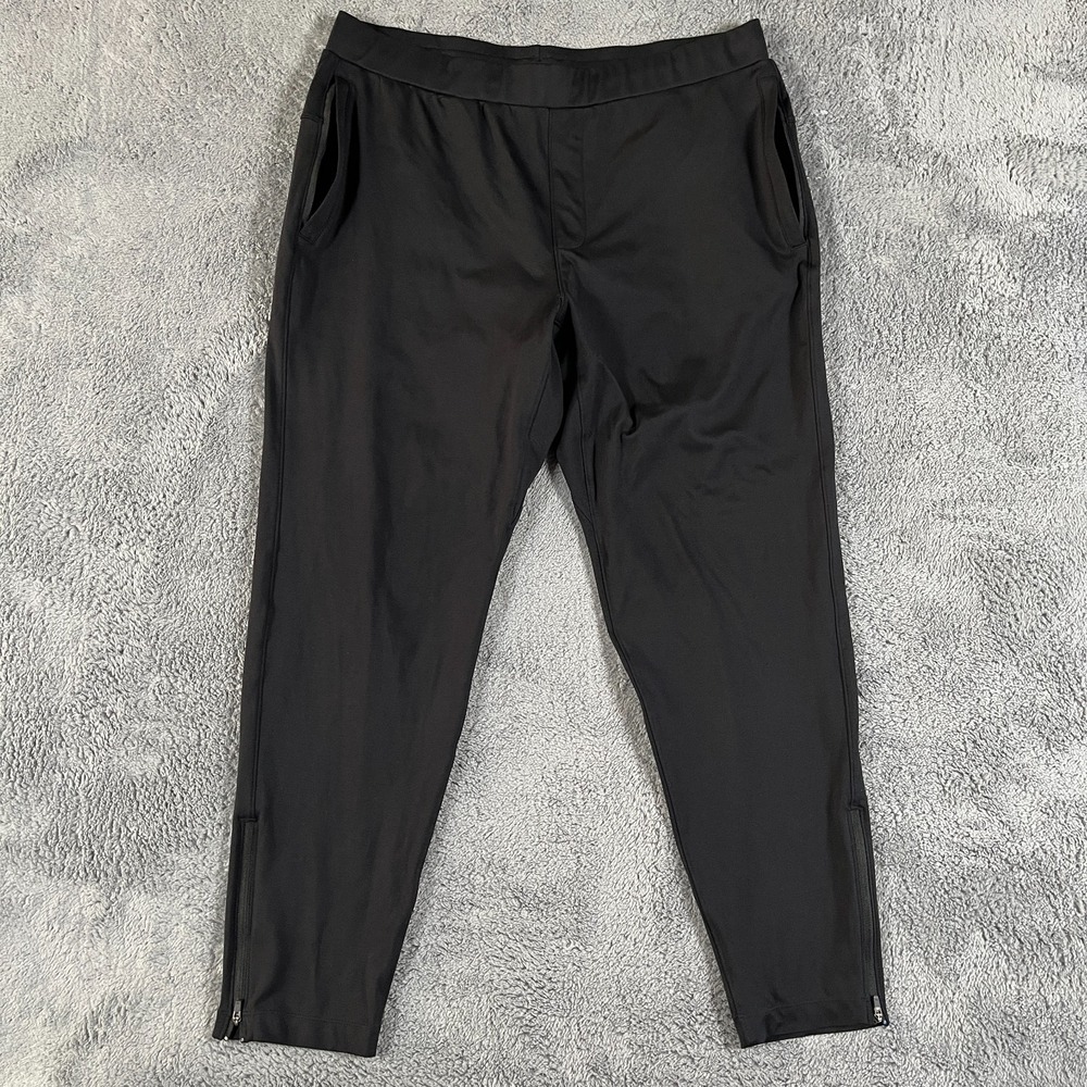 Mondetta Outdoor Project Pants Mens Large Black Ankle Zip Tapered Drawstring